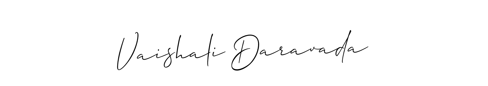 Use a signature maker to create a handwritten signature online. With this signature software, you can design (Allison_Script) your own signature for name Vaishali Daravada. Vaishali Daravada signature style 2 images and pictures png