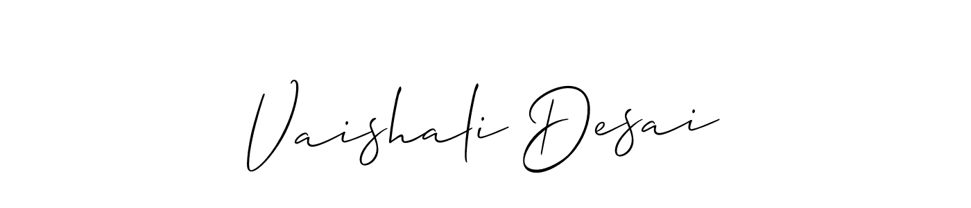 Design your own signature with our free online signature maker. With this signature software, you can create a handwritten (Allison_Script) signature for name Vaishali Desai. Vaishali Desai signature style 2 images and pictures png