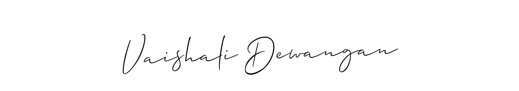 How to Draw Vaishali Dewangan signature style? Allison_Script is a latest design signature styles for name Vaishali Dewangan. Vaishali Dewangan signature style 2 images and pictures png