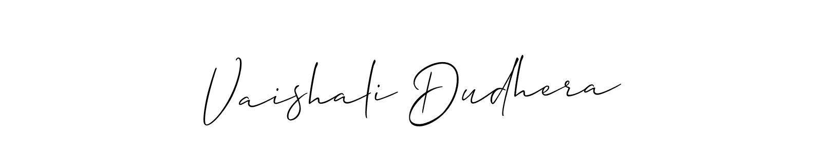 This is the best signature style for the Vaishali Dudhera name. Also you like these signature font (Allison_Script). Mix name signature. Vaishali Dudhera signature style 2 images and pictures png