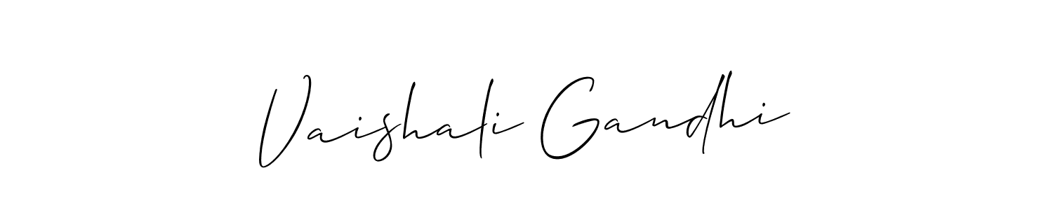 Also You can easily find your signature by using the search form. We will create Vaishali Gandhi name handwritten signature images for you free of cost using Allison_Script sign style. Vaishali Gandhi signature style 2 images and pictures png