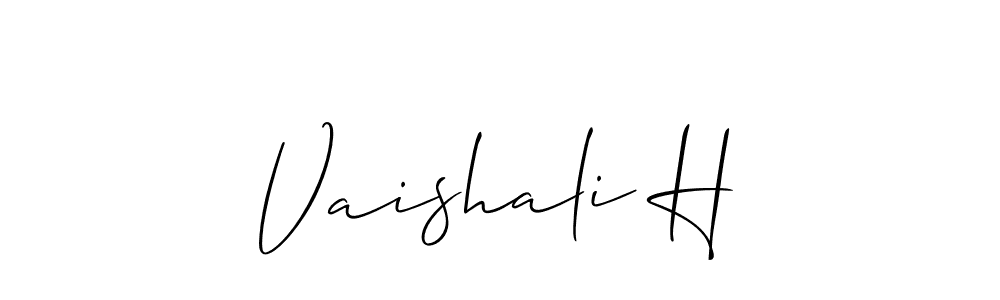 You should practise on your own different ways (Allison_Script) to write your name (Vaishali H) in signature. don't let someone else do it for you. Vaishali H signature style 2 images and pictures png