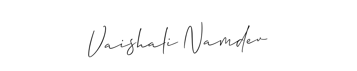 Make a beautiful signature design for name Vaishali Namdev. With this signature (Allison_Script) style, you can create a handwritten signature for free. Vaishali Namdev signature style 2 images and pictures png