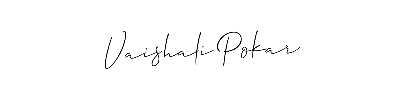 Use a signature maker to create a handwritten signature online. With this signature software, you can design (Allison_Script) your own signature for name Vaishali Pokar. Vaishali Pokar signature style 2 images and pictures png