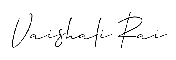 Transform the name Vaishali Rai into a signature masterpiece using Allison_Script font. Ideal for photographers, artists, and creators looking for watermarks. Vaishali Rai signature style 2 images and pictures png