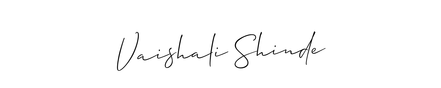 How to make Vaishali Shinde name signature. Use Allison_Script style for creating short signs online. This is the latest handwritten sign. Vaishali Shinde signature style 2 images and pictures png