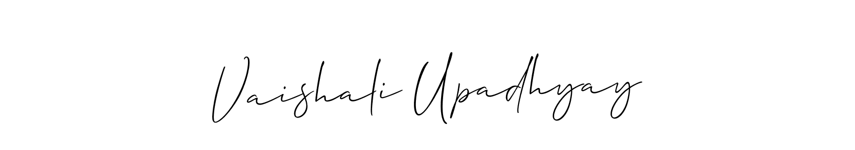 if you are searching for the best signature style for your name Vaishali Upadhyay. so please give up your signature search. here we have designed multiple signature styles  using Allison_Script. Vaishali Upadhyay signature style 2 images and pictures png