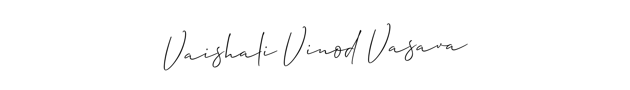 Design your own signature with our free online signature maker. With this signature software, you can create a handwritten (Allison_Script) signature for name Vaishali Vinod Vasava. Vaishali Vinod Vasava signature style 2 images and pictures png