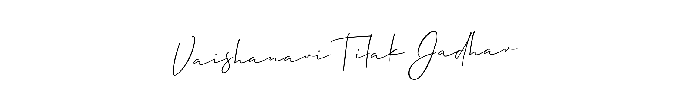 How to make Vaishanavi Tilak Jadhav signature? Allison_Script is a professional autograph style. Create handwritten signature for Vaishanavi Tilak Jadhav name. Vaishanavi Tilak Jadhav signature style 2 images and pictures png