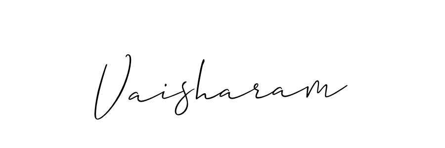 Make a beautiful signature design for name Vaisharam. With this signature (Allison_Script) style, you can create a handwritten signature for free. Vaisharam signature style 2 images and pictures png