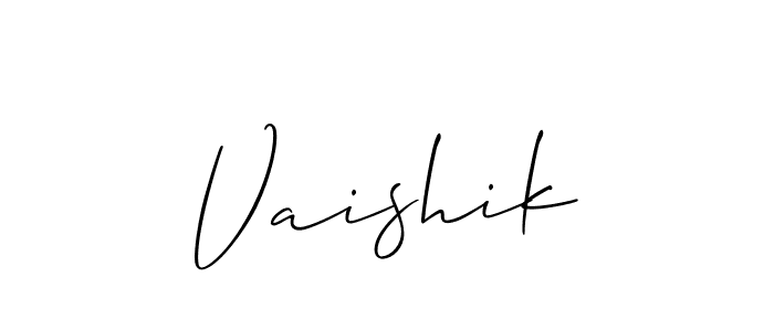 Also You can easily find your signature by using the search form. We will create Vaishik name handwritten signature images for you free of cost using Allison_Script sign style. Vaishik signature style 2 images and pictures png