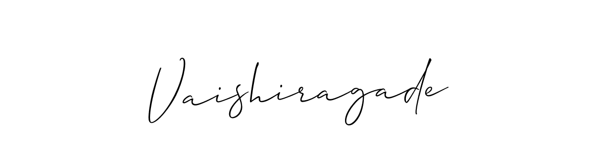 Create a beautiful signature design for name Vaishiragade. With this signature (Allison_Script) fonts, you can make a handwritten signature for free. Vaishiragade signature style 2 images and pictures png