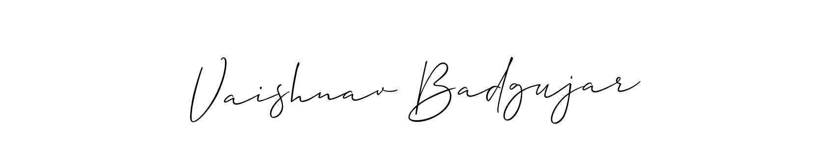 Check out images of Autograph of Vaishnav Badgujar name. Actor Vaishnav Badgujar Signature Style. Allison_Script is a professional sign style online. Vaishnav Badgujar signature style 2 images and pictures png
