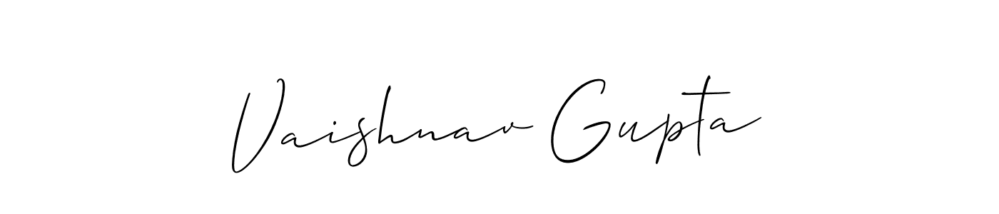 How to make Vaishnav Gupta name signature. Use Allison_Script style for creating short signs online. This is the latest handwritten sign. Vaishnav Gupta signature style 2 images and pictures png