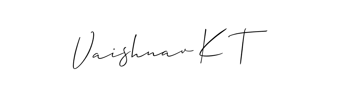 Make a short Vaishnav K T signature style. Manage your documents anywhere anytime using Allison_Script. Create and add eSignatures, submit forms, share and send files easily. Vaishnav K T signature style 2 images and pictures png