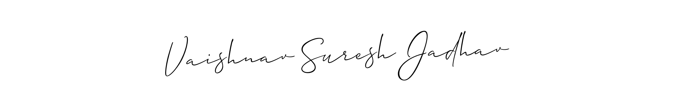Create a beautiful signature design for name Vaishnav Suresh Jadhav. With this signature (Allison_Script) fonts, you can make a handwritten signature for free. Vaishnav Suresh Jadhav signature style 2 images and pictures png