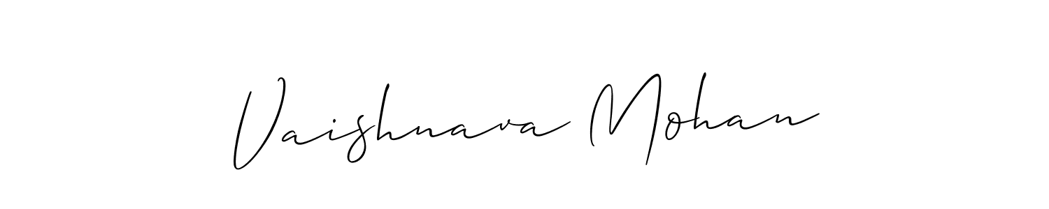 How to make Vaishnava Mohan name signature. Use Allison_Script style for creating short signs online. This is the latest handwritten sign. Vaishnava Mohan signature style 2 images and pictures png