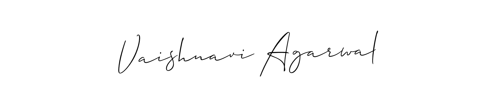 Also we have Vaishnavi Agarwal name is the best signature style. Create professional handwritten signature collection using Allison_Script autograph style. Vaishnavi Agarwal signature style 2 images and pictures png