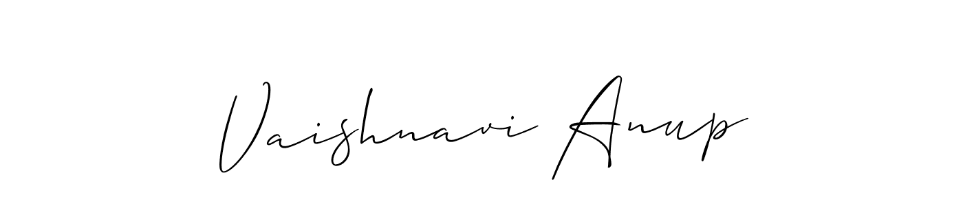 How to make Vaishnavi Anup signature? Allison_Script is a professional autograph style. Create handwritten signature for Vaishnavi Anup name. Vaishnavi Anup signature style 2 images and pictures png