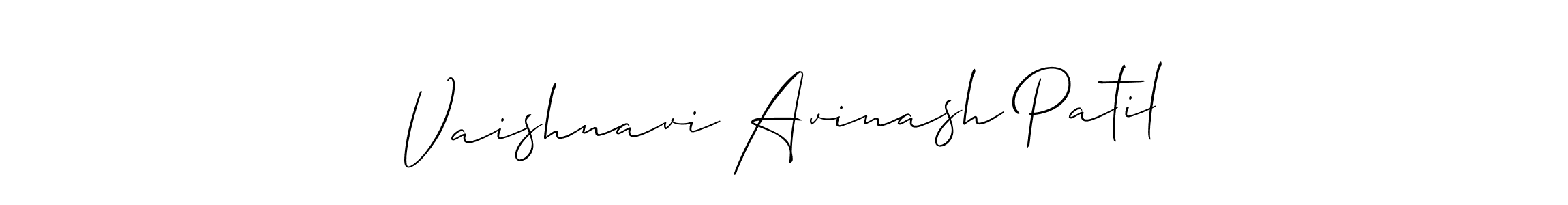 Create a beautiful signature design for name Vaishnavi Avinash Patil. With this signature (Allison_Script) fonts, you can make a handwritten signature for free. Vaishnavi Avinash Patil signature style 2 images and pictures png