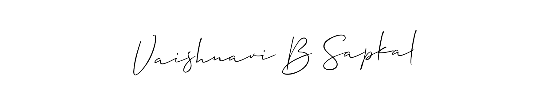 Also we have Vaishnavi B Sapkal name is the best signature style. Create professional handwritten signature collection using Allison_Script autograph style. Vaishnavi B Sapkal signature style 2 images and pictures png