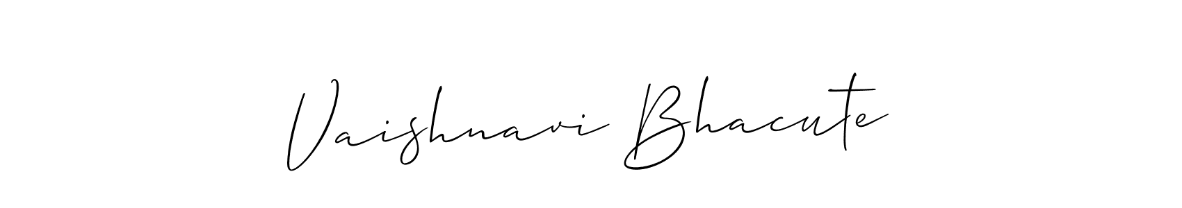 Also You can easily find your signature by using the search form. We will create Vaishnavi Bhacute name handwritten signature images for you free of cost using Allison_Script sign style. Vaishnavi Bhacute signature style 2 images and pictures png