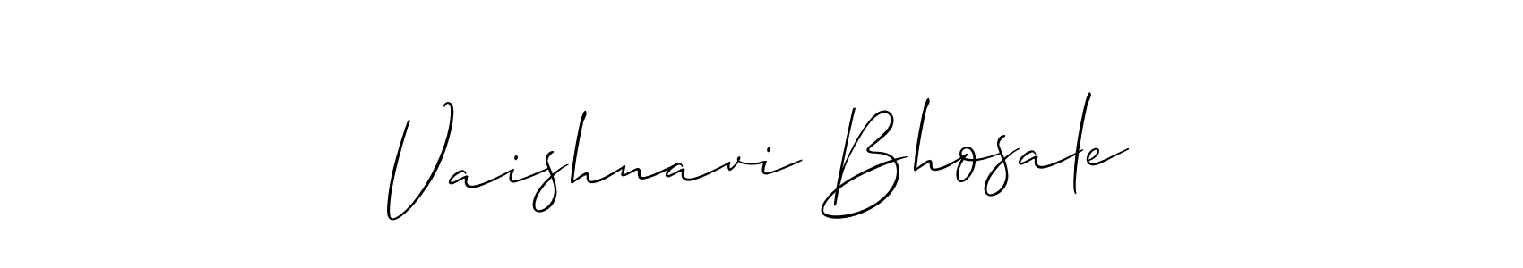 Make a beautiful signature design for name Vaishnavi Bhosale. With this signature (Allison_Script) style, you can create a handwritten signature for free. Vaishnavi Bhosale signature style 2 images and pictures png