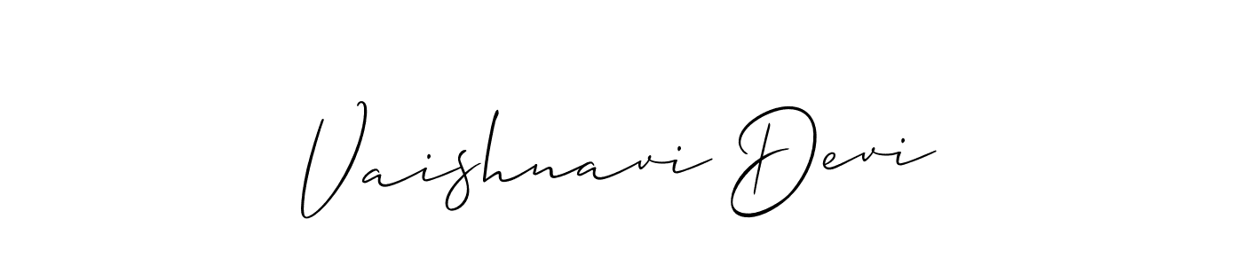 Also You can easily find your signature by using the search form. We will create Vaishnavi Devi name handwritten signature images for you free of cost using Allison_Script sign style. Vaishnavi Devi signature style 2 images and pictures png