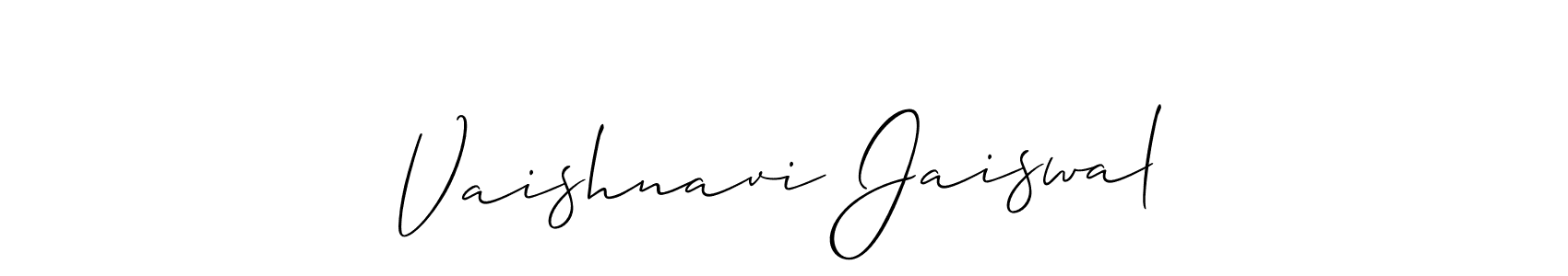 It looks lik you need a new signature style for name Vaishnavi Jaiswal. Design unique handwritten (Allison_Script) signature with our free signature maker in just a few clicks. Vaishnavi Jaiswal signature style 2 images and pictures png