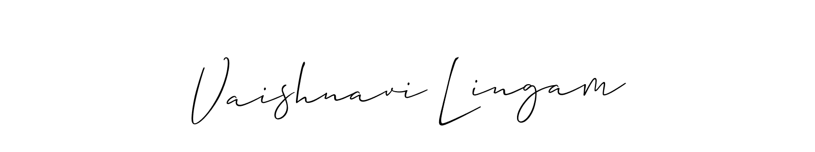 How to make Vaishnavi Lingam signature? Allison_Script is a professional autograph style. Create handwritten signature for Vaishnavi Lingam name. Vaishnavi Lingam signature style 2 images and pictures png