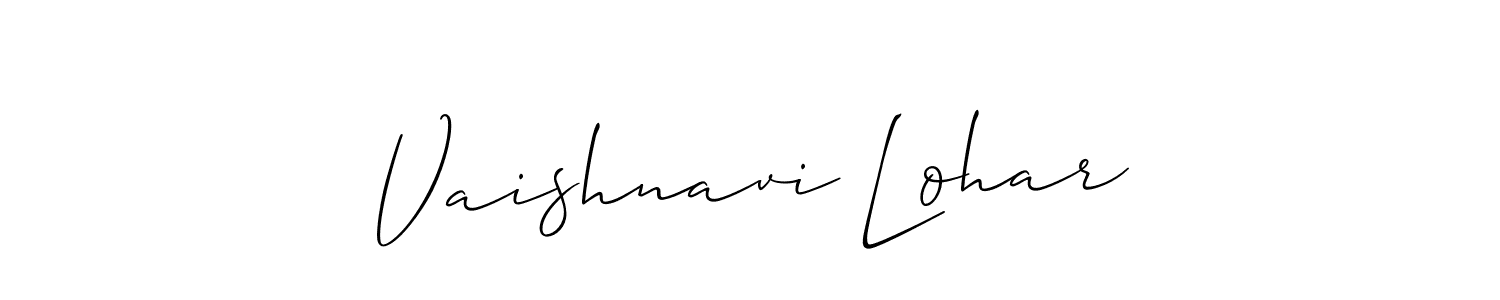 How to make Vaishnavi Lohar signature? Allison_Script is a professional autograph style. Create handwritten signature for Vaishnavi Lohar name. Vaishnavi Lohar signature style 2 images and pictures png