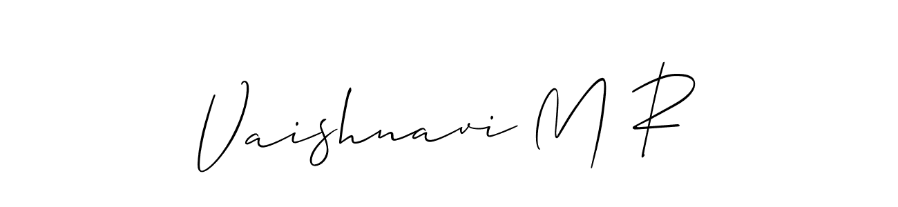 This is the best signature style for the Vaishnavi M R name. Also you like these signature font (Allison_Script). Mix name signature. Vaishnavi M R signature style 2 images and pictures png
