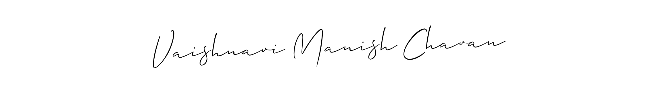 Create a beautiful signature design for name Vaishnavi Manish Chavan. With this signature (Allison_Script) fonts, you can make a handwritten signature for free. Vaishnavi Manish Chavan signature style 2 images and pictures png