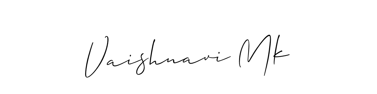 Also we have Vaishnavi Mk name is the best signature style. Create professional handwritten signature collection using Allison_Script autograph style. Vaishnavi Mk signature style 2 images and pictures png
