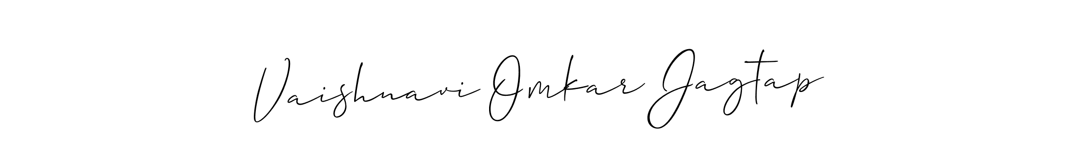 Design your own signature with our free online signature maker. With this signature software, you can create a handwritten (Allison_Script) signature for name Vaishnavi Omkar Jagtap. Vaishnavi Omkar Jagtap signature style 2 images and pictures png