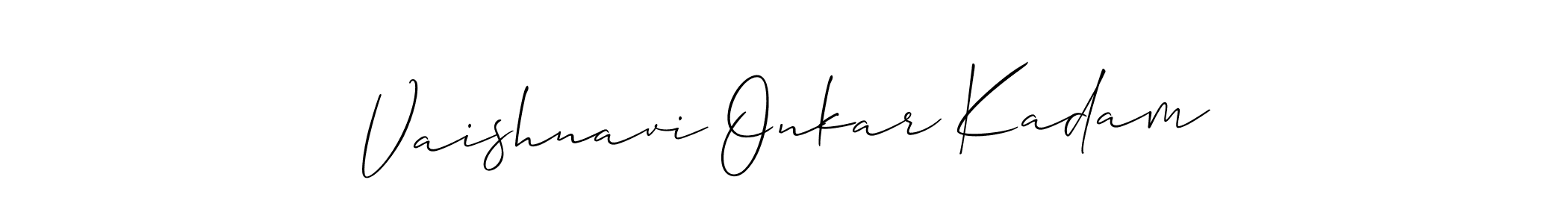 if you are searching for the best signature style for your name Vaishnavi Onkar Kadam. so please give up your signature search. here we have designed multiple signature styles  using Allison_Script. Vaishnavi Onkar Kadam signature style 2 images and pictures png
