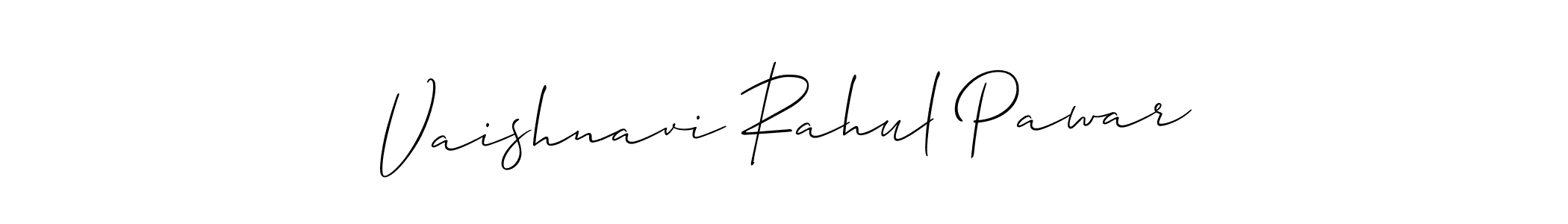 Allison_Script is a professional signature style that is perfect for those who want to add a touch of class to their signature. It is also a great choice for those who want to make their signature more unique. Get Vaishnavi Rahul Pawar name to fancy signature for free. Vaishnavi Rahul Pawar signature style 2 images and pictures png