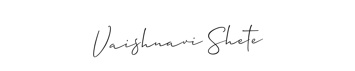 Similarly Allison_Script is the best handwritten signature design. Signature creator online .You can use it as an online autograph creator for name Vaishnavi Shete. Vaishnavi Shete signature style 2 images and pictures png