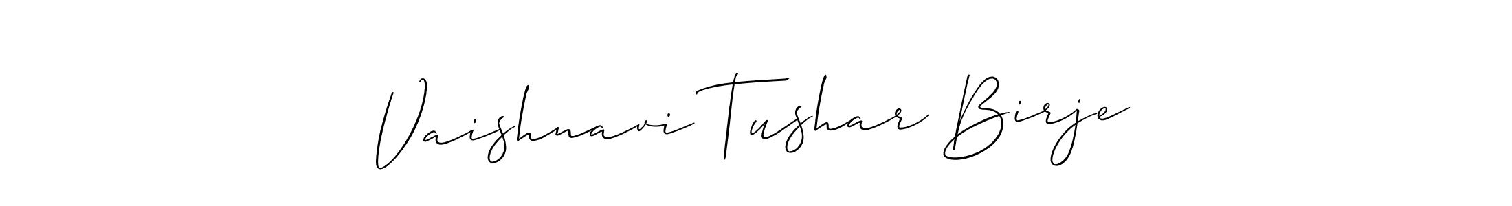 Use a signature maker to create a handwritten signature online. With this signature software, you can design (Allison_Script) your own signature for name Vaishnavi Tushar Birje. Vaishnavi Tushar Birje signature style 2 images and pictures png