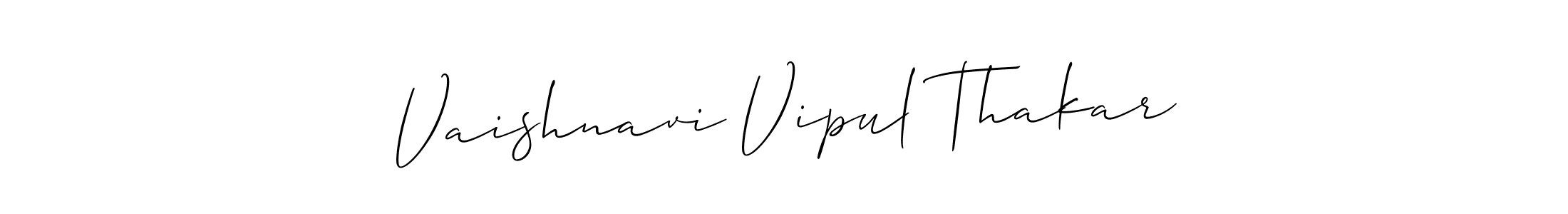 You should practise on your own different ways (Allison_Script) to write your name (Vaishnavi Vipul Thakar) in signature. don't let someone else do it for you. Vaishnavi Vipul Thakar signature style 2 images and pictures png