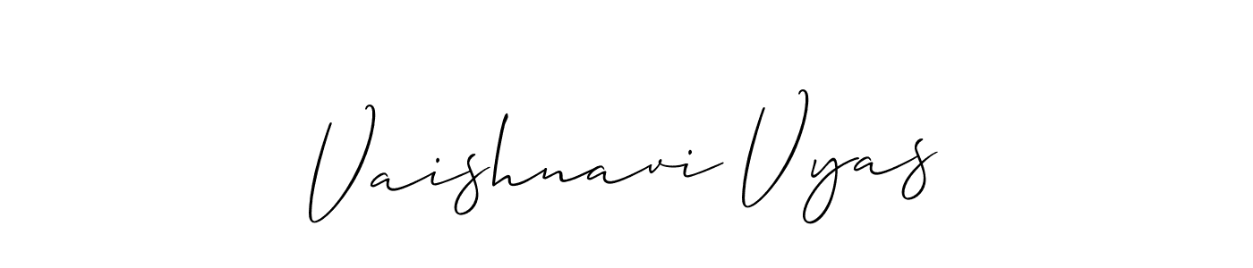 This is the best signature style for the Vaishnavi Vyas name. Also you like these signature font (Allison_Script). Mix name signature. Vaishnavi Vyas signature style 2 images and pictures png