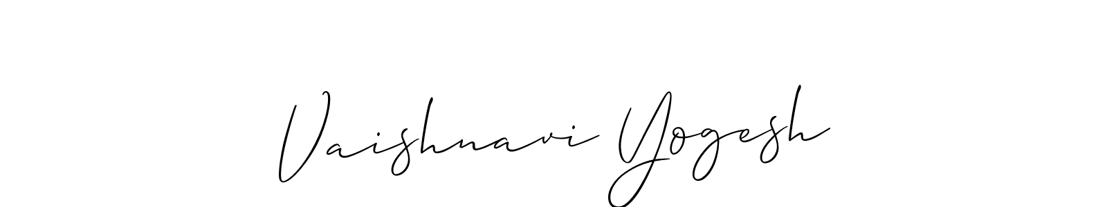 How to make Vaishnavi Yogesh signature? Allison_Script is a professional autograph style. Create handwritten signature for Vaishnavi Yogesh name. Vaishnavi Yogesh signature style 2 images and pictures png