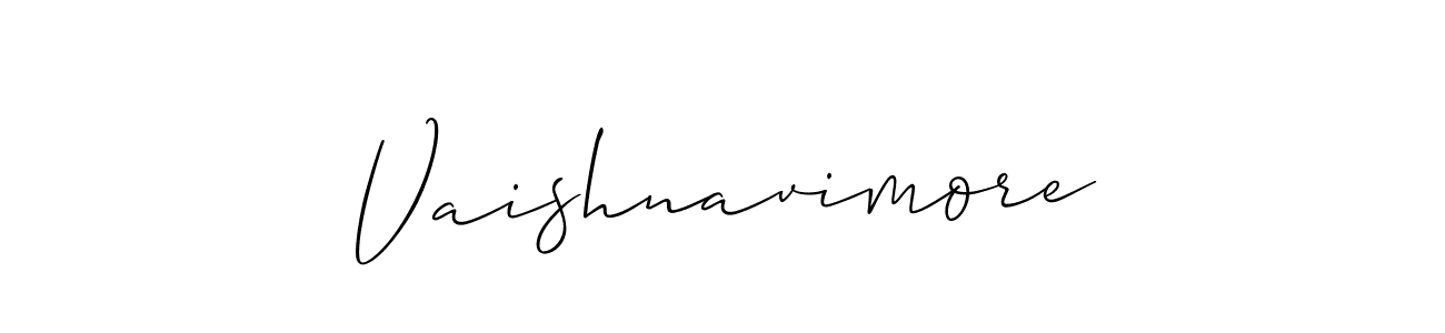 Allison_Script is a professional signature style that is perfect for those who want to add a touch of class to their signature. It is also a great choice for those who want to make their signature more unique. Get Vaishnavimore name to fancy signature for free. Vaishnavimore signature style 2 images and pictures png