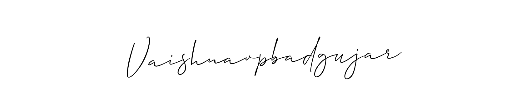 Design your own signature with our free online signature maker. With this signature software, you can create a handwritten (Allison_Script) signature for name Vaishnavpbadgujar. Vaishnavpbadgujar signature style 2 images and pictures png
