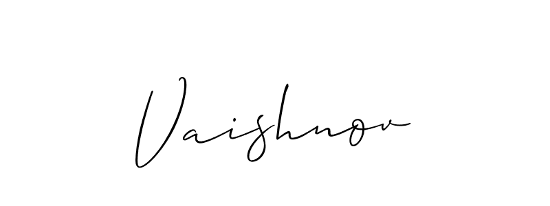 Make a beautiful signature design for name Vaishnov. With this signature (Allison_Script) style, you can create a handwritten signature for free. Vaishnov signature style 2 images and pictures png