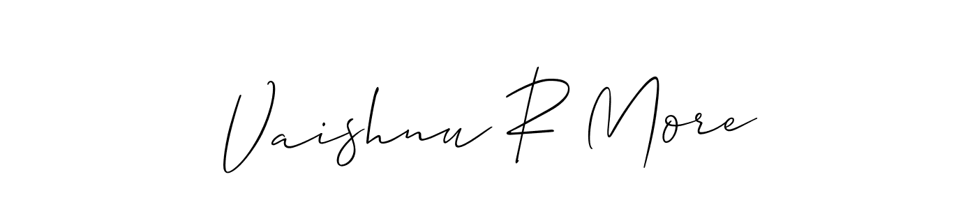 Vaishnu R More stylish signature style. Best Handwritten Sign (Allison_Script) for my name. Handwritten Signature Collection Ideas for my name Vaishnu R More. Vaishnu R More signature style 2 images and pictures png