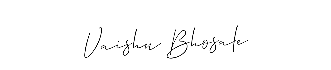 It looks lik you need a new signature style for name Vaishu Bhosale. Design unique handwritten (Allison_Script) signature with our free signature maker in just a few clicks. Vaishu Bhosale signature style 2 images and pictures png