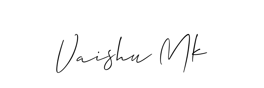 if you are searching for the best signature style for your name Vaishu Mk. so please give up your signature search. here we have designed multiple signature styles  using Allison_Script. Vaishu Mk signature style 2 images and pictures png