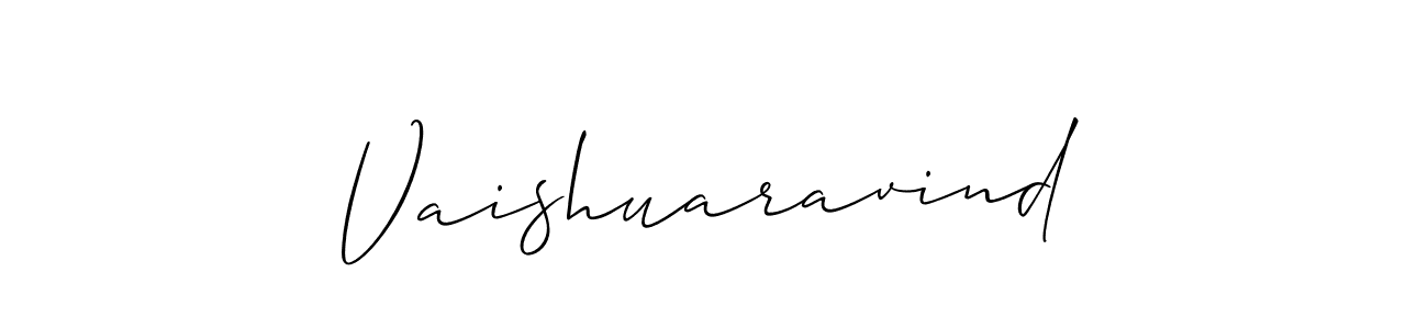 Create a beautiful signature design for name Vaishuaravind. With this signature (Allison_Script) fonts, you can make a handwritten signature for free. Vaishuaravind signature style 2 images and pictures png