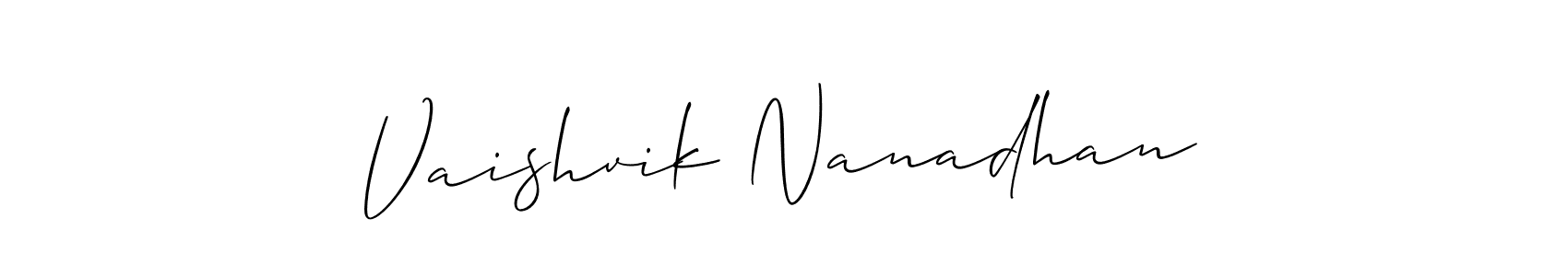 Once you've used our free online signature maker to create your best signature Allison_Script style, it's time to enjoy all of the benefits that Vaishvik Nanadhan name signing documents. Vaishvik Nanadhan signature style 2 images and pictures png